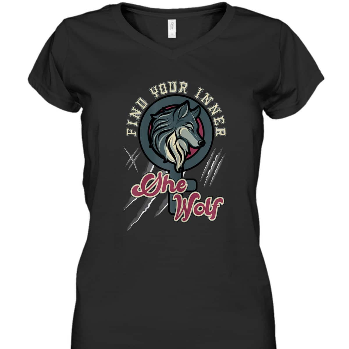 Womens Find Your Inner She Wolf Feminist Strong Female Graphic T-Shirt Womens Find Your Inner She Wolf Feminist Strong Female Graphic T-Shirt