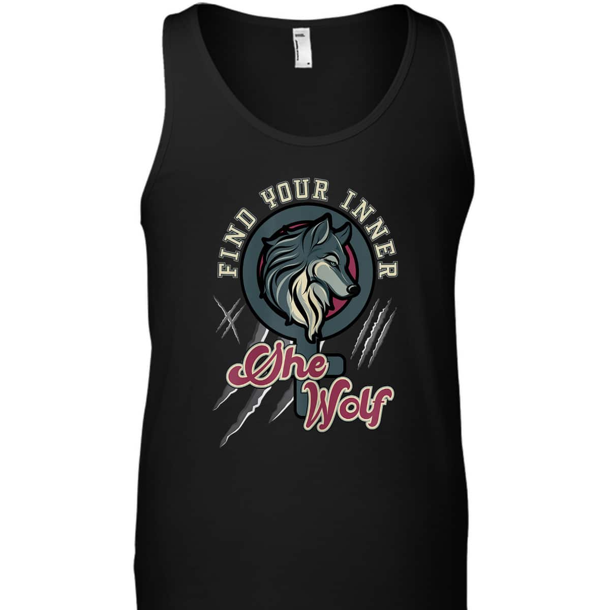 Womens Find Your Inner She Wolf Feminist Strong Female Graphic T-Shirt