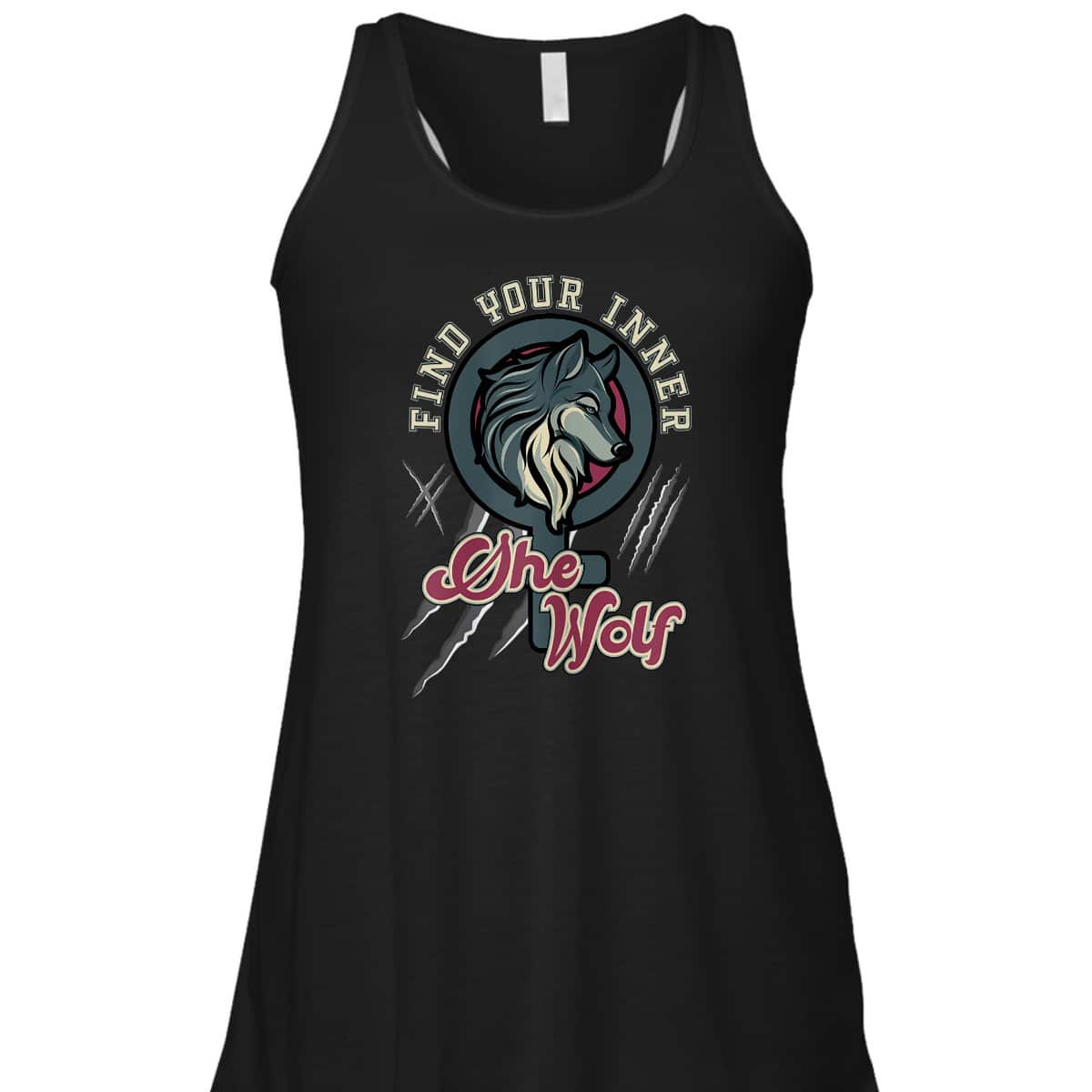 Womens Find Your Inner She Wolf Feminist Strong Female Graphic T-Shirt