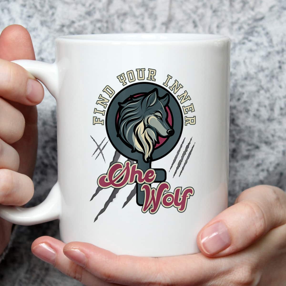 Womens Find Your Inner She Wolf Feminist Strong Female Graphic T-Shirt