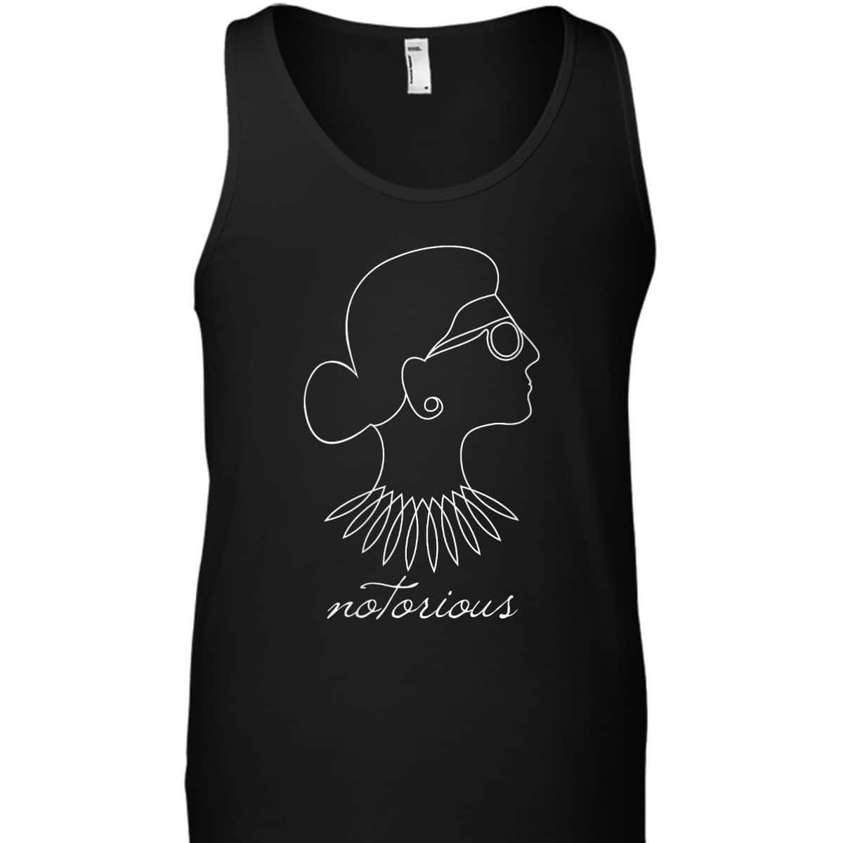 Womens Notorious RBG Feminist Profile Line Drawing T-Shirt Womens Notorious RBG Feminist Profile Line Drawing T-Shirt