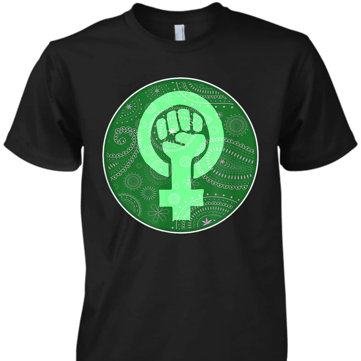 Abortion Rights Feminist Fist Green Bandana Pro Choice T-Shirt