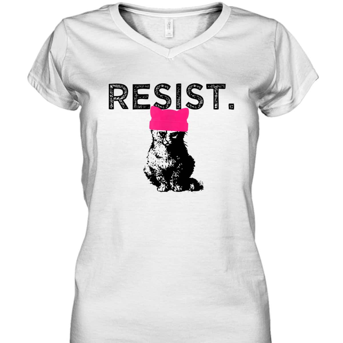 Feminist Resist Pussyhat Pink Hat Cat Lady T-Shirt