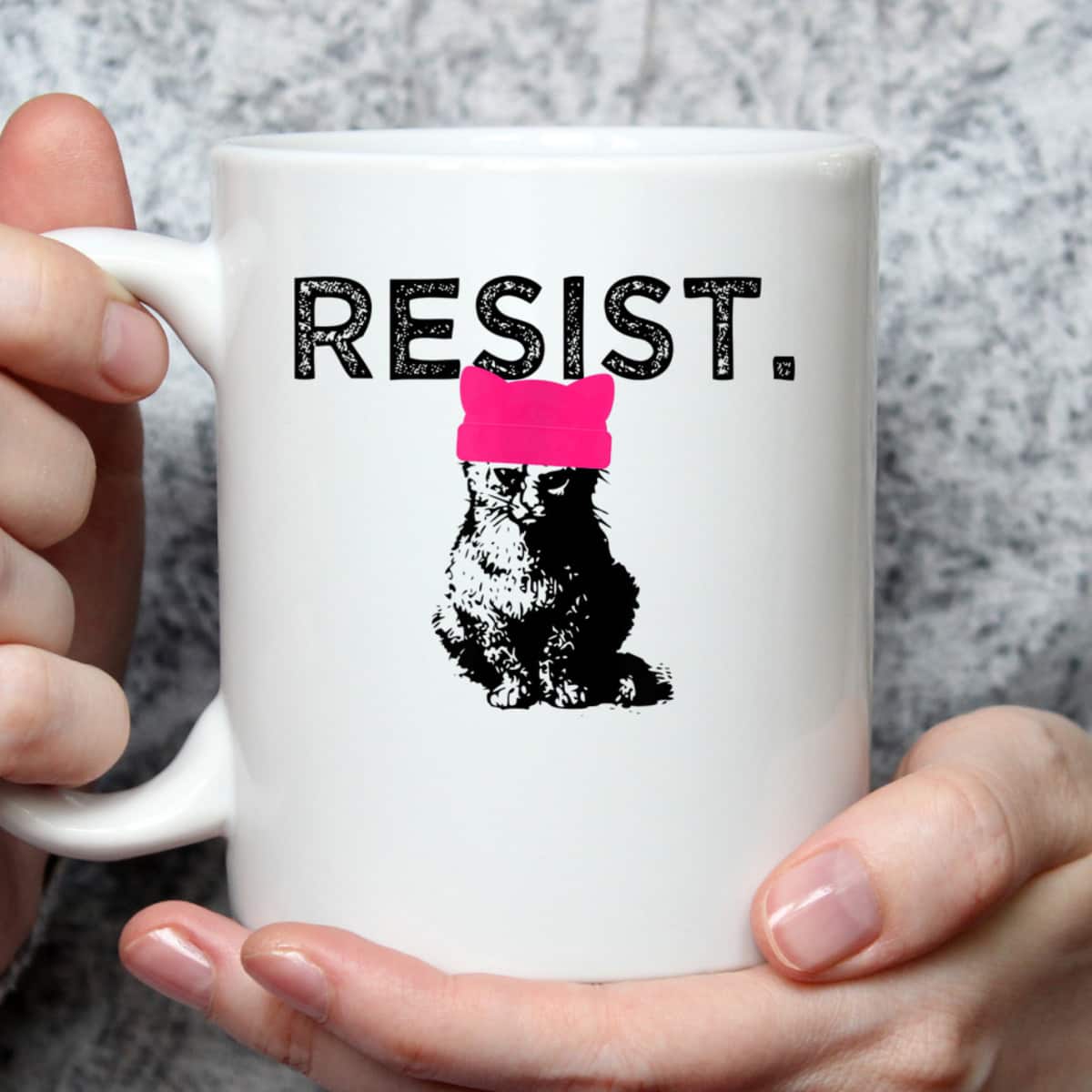 Feminist Resist Pussyhat Pink Hat Cat Lady T-Shirt
