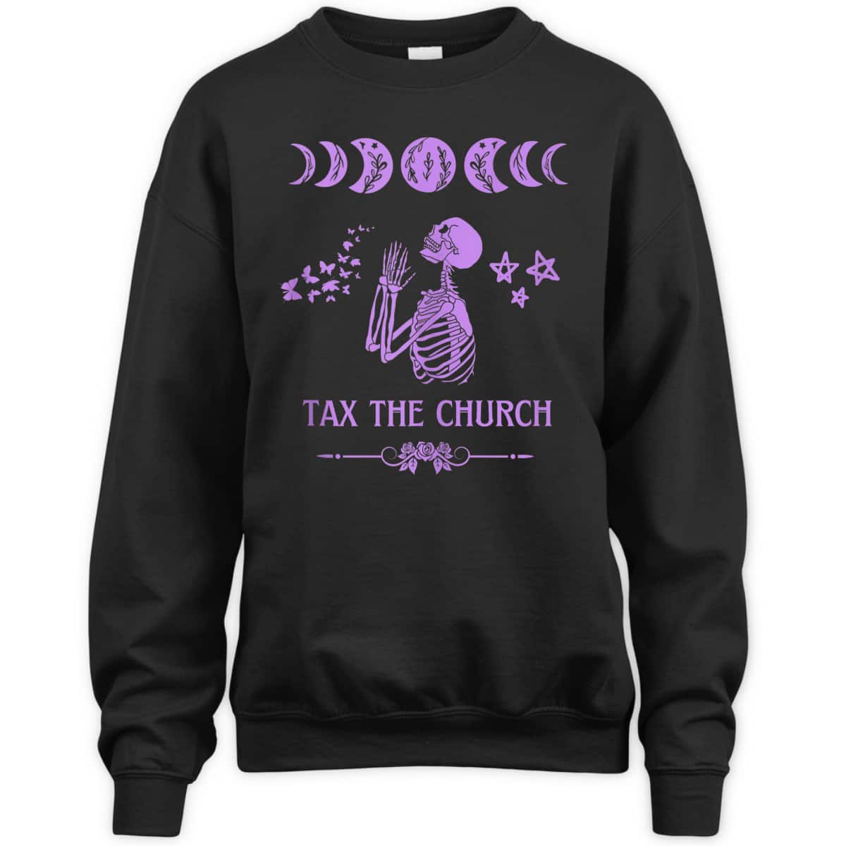 Pro Choice Purple Tax The Church Feminism And Goth Skeleton T-Shirt