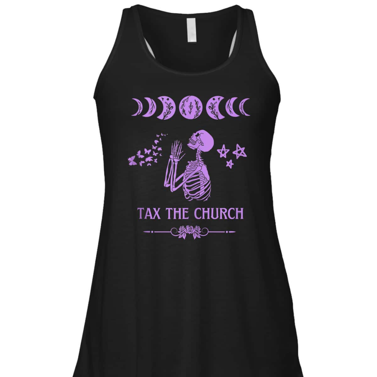 Pro Choice Purple Tax The Church Feminism And Goth Skeleton T-Shirt