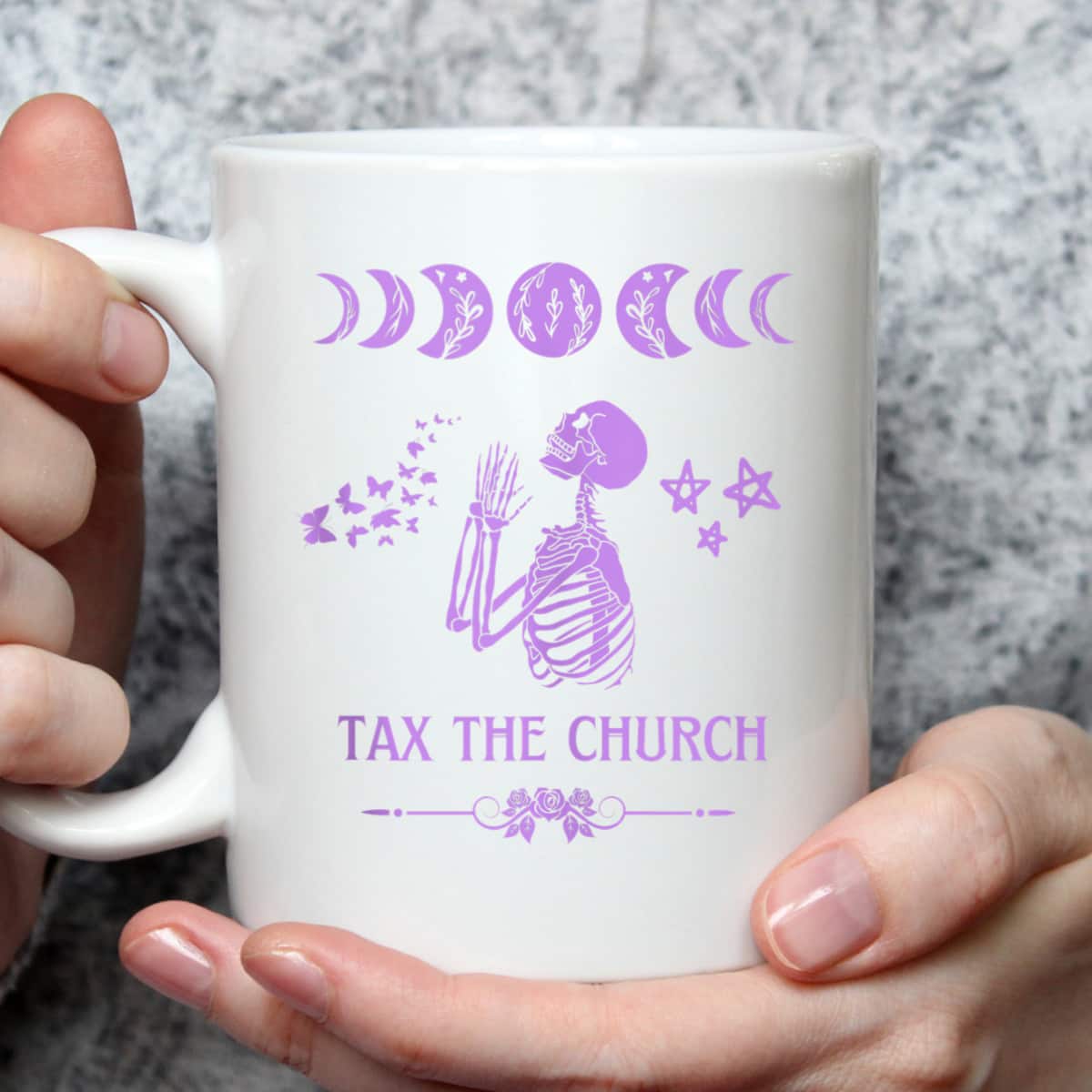 Pro Choice Purple Tax The Church Feminism And Goth Skeleton T-Shirt