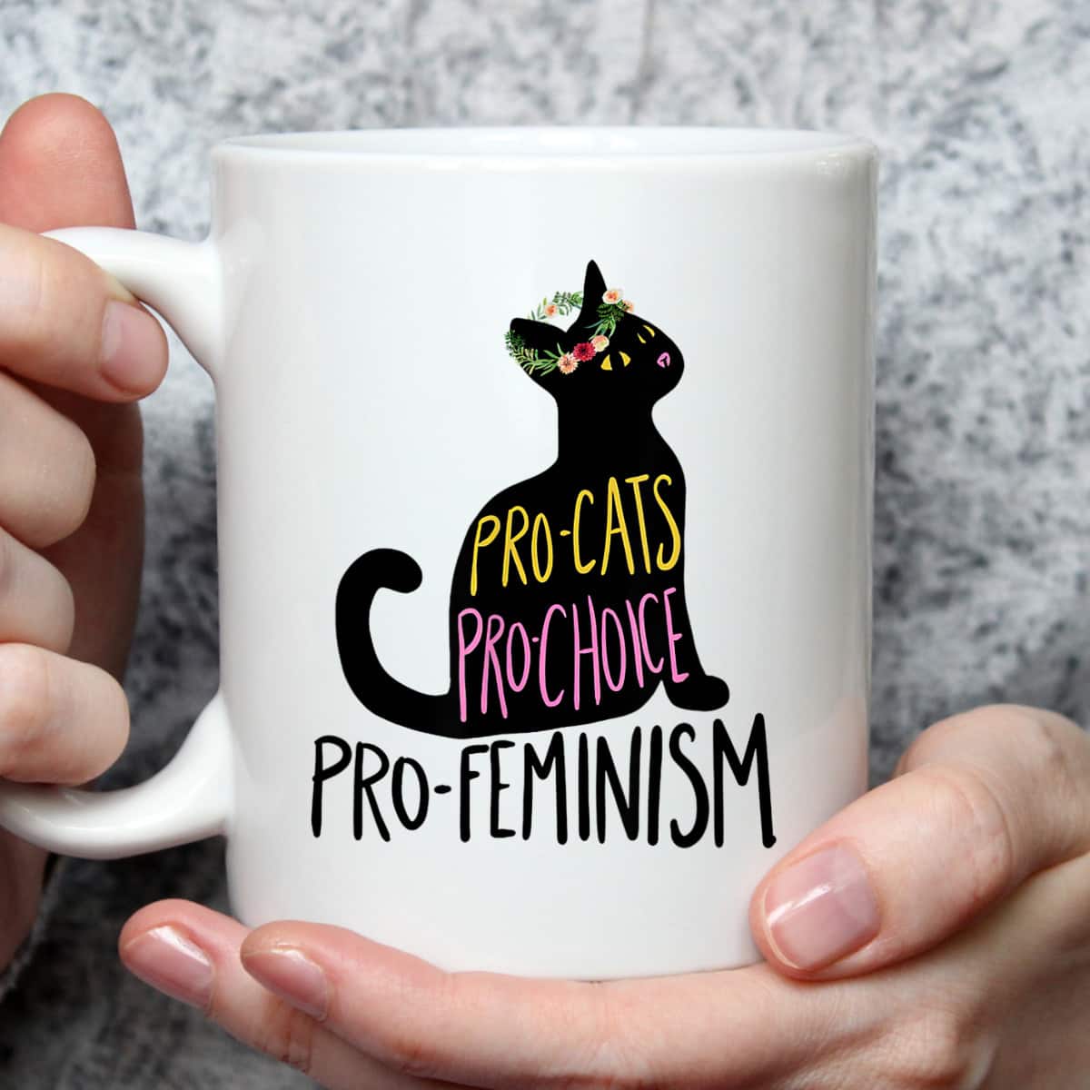 Pro Cats Pro Choice Pro Feminism, Black Cat Lover, Feminist T-Shirt