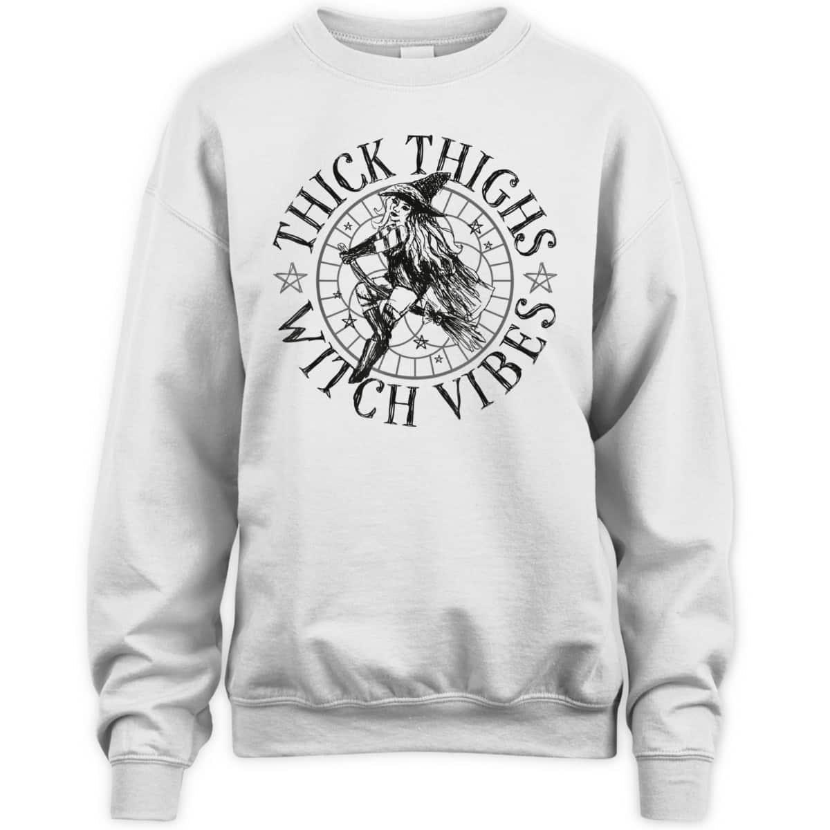 Thick Thighs Witch Vibes Feminist Spooky Vibes Halloween T-Shirt Thick Thighs Witch Vibes Feminist Spooky Vibes Halloween T-Shirt