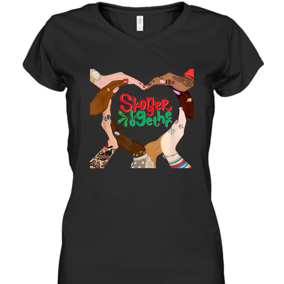 Stronger Together Feminist Girls Power Empowered Woman T-Shirt
