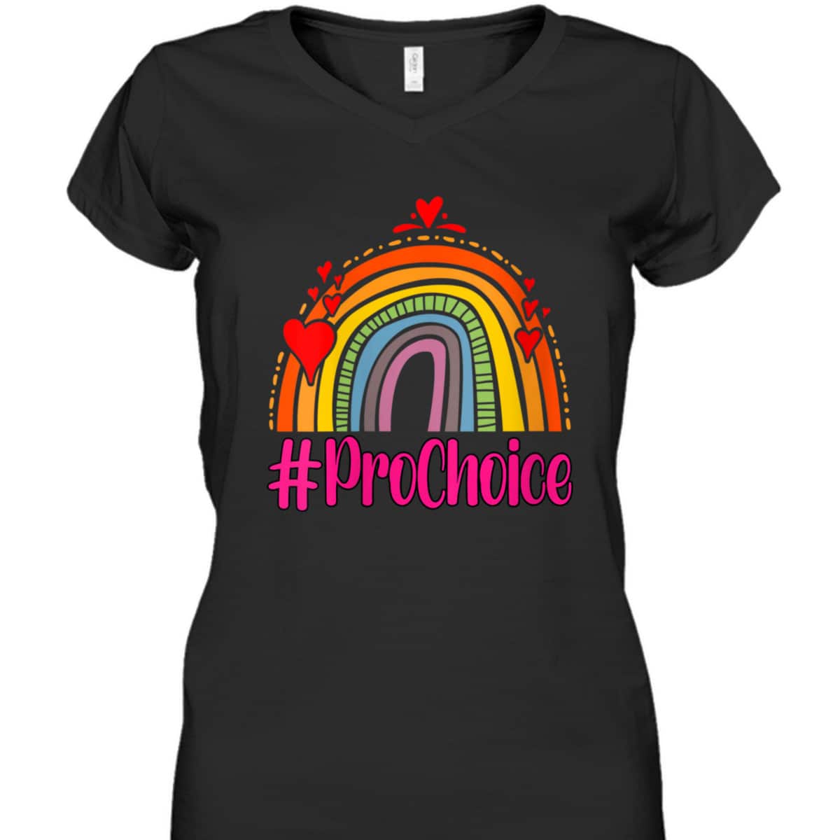 Womens Prochoice Rainbow Feminism Reproductice Right T-Shirt