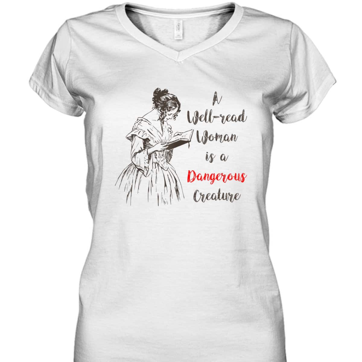 Feminist Dangerous Well-Read Woman Book Vintage Nerd T-Shirt