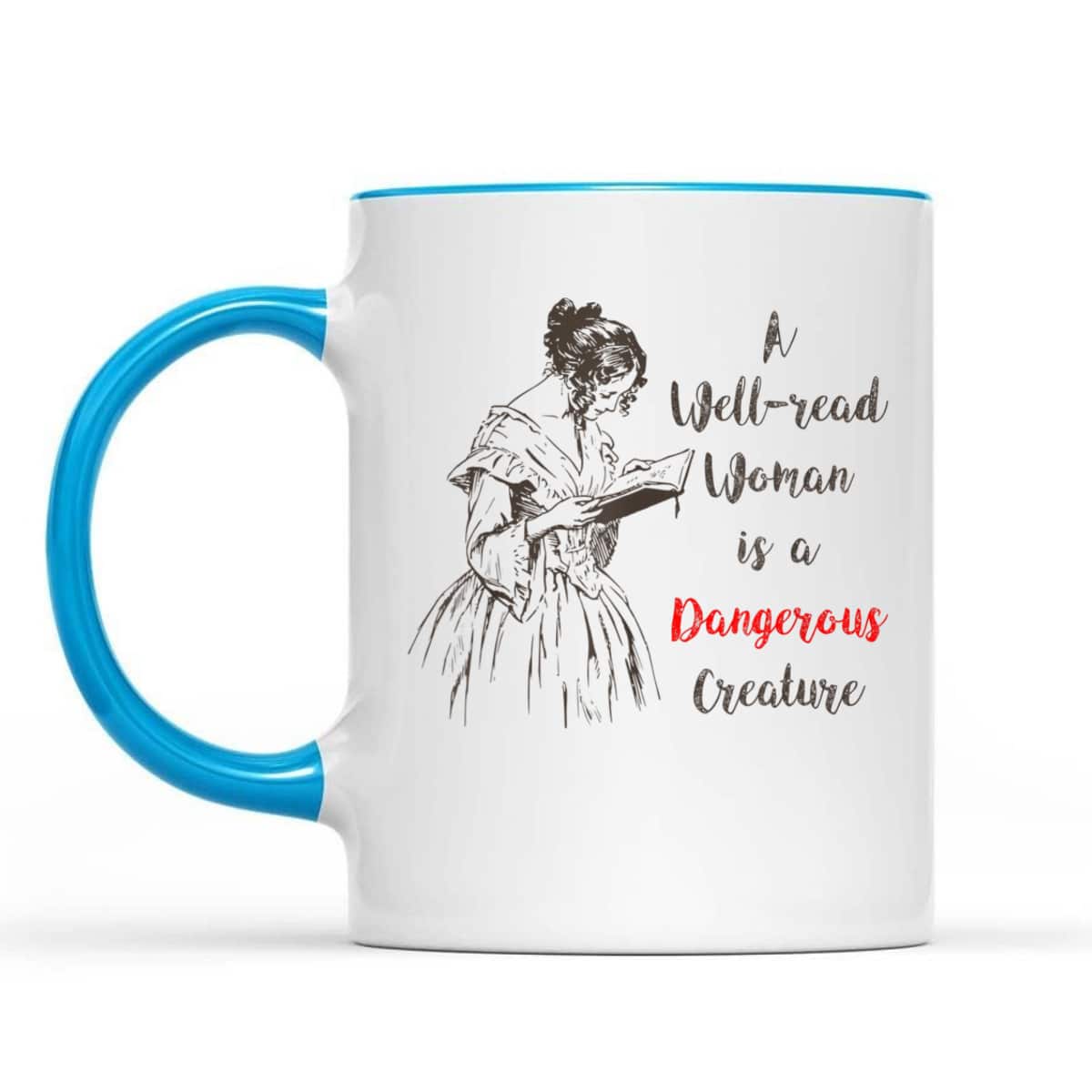 Feminist Dangerous Well-Read Woman Book Vintage Nerd T-Shirt