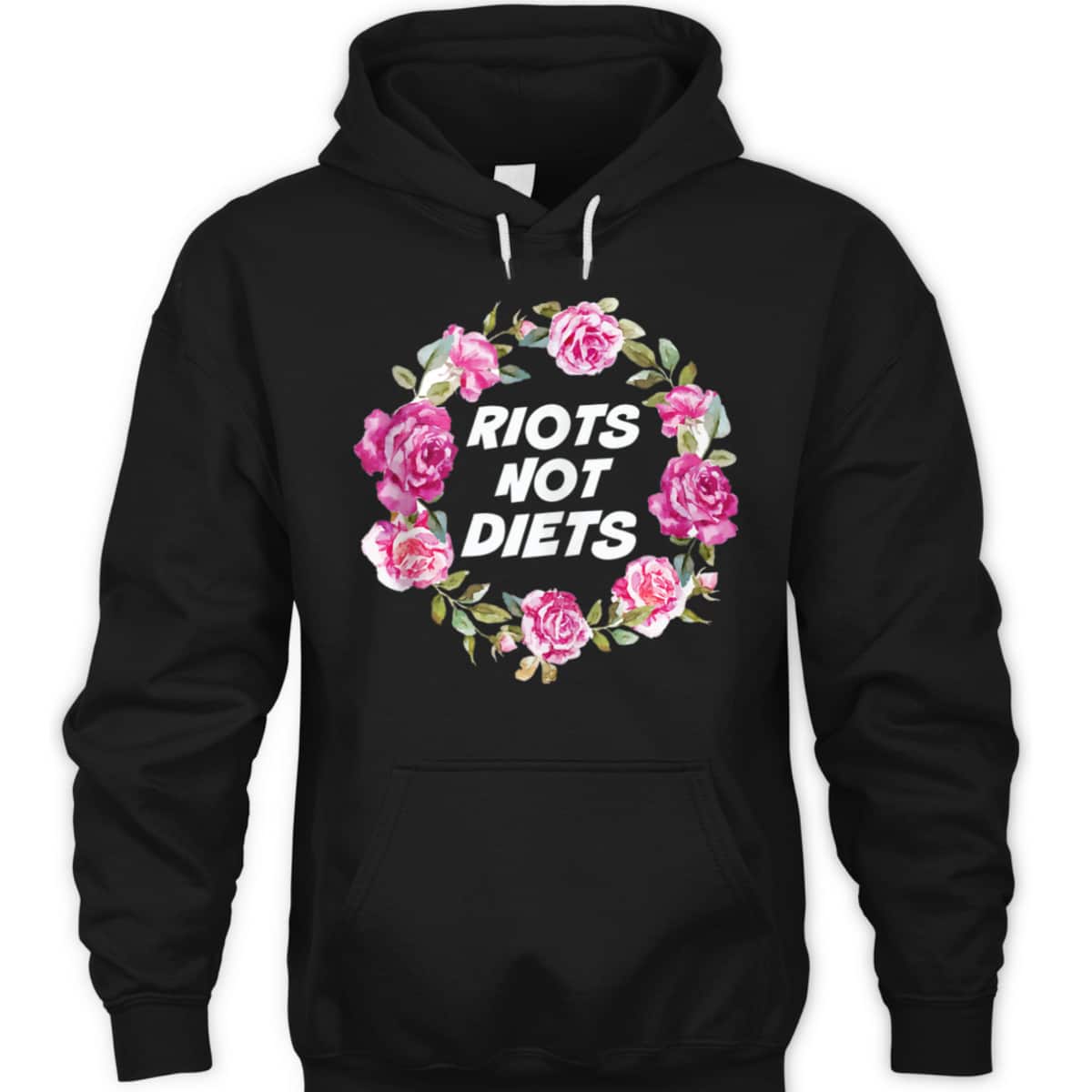 Riots Not Diets Body Positive Feminist Floral Wreath T-Shirt