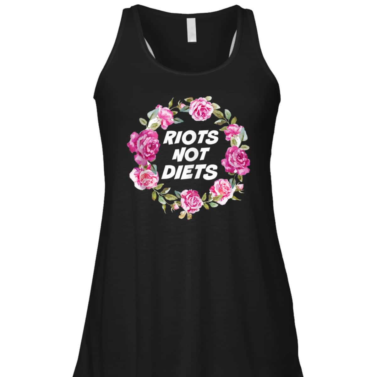 Riots Not Diets Body Positive Feminist Floral Wreath T-Shirt