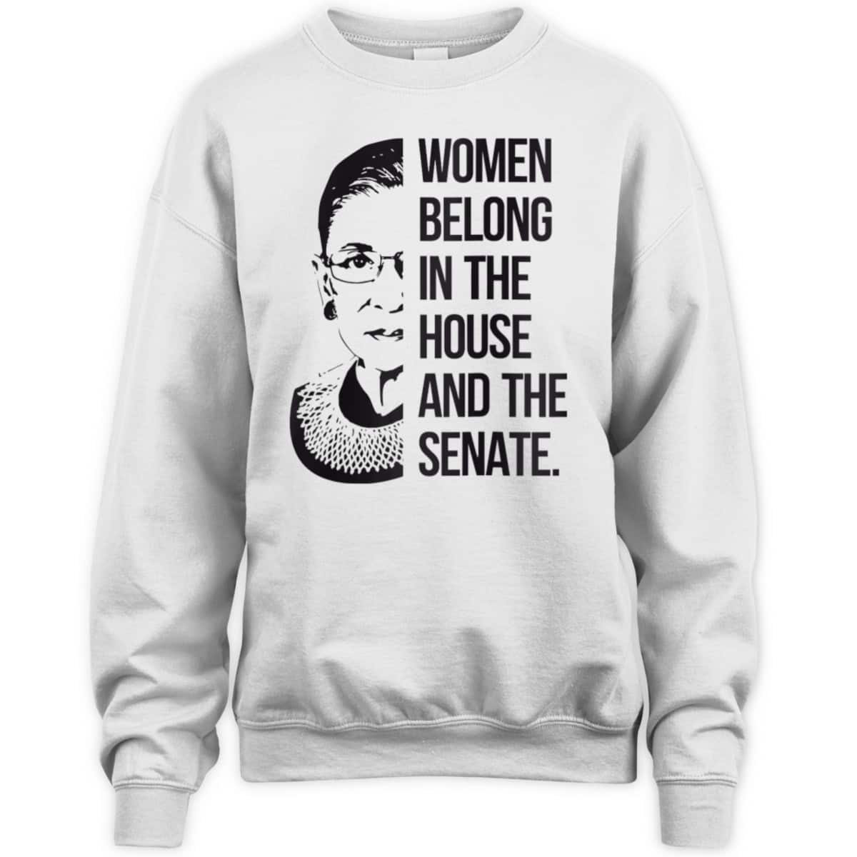 Womens Women Belong In The House And Senate Equal Rights Feminist T-Shirt Womens Women Belong In The House And Senate Equal Rights Feminist T-Shirt