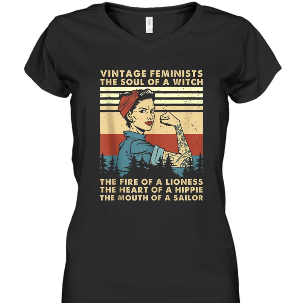 Vintage Feminist Soul Of A Witch The Heart Of A Hippie T-Shirt