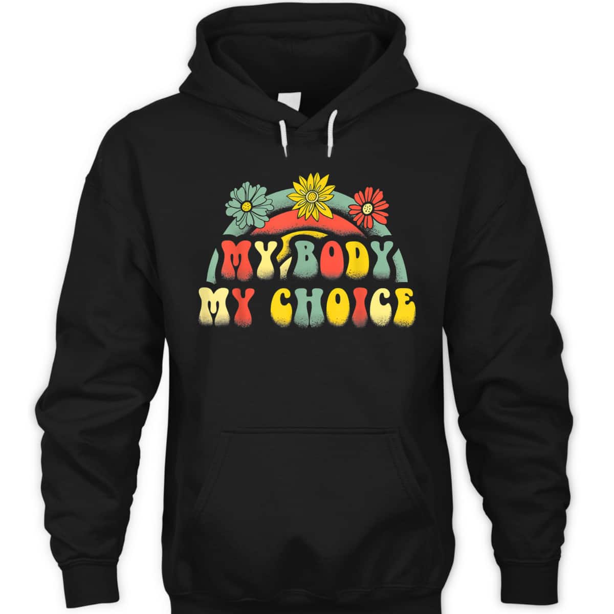 Floral My Body My Choice Colorful Rainbow Feminist T-Shirt