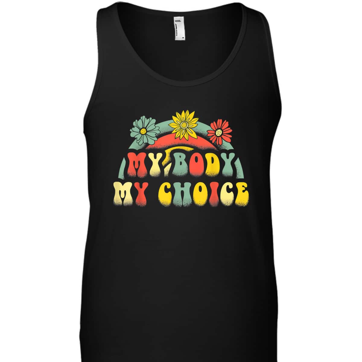Floral My Body My Choice Colorful Rainbow Feminist T-Shirt