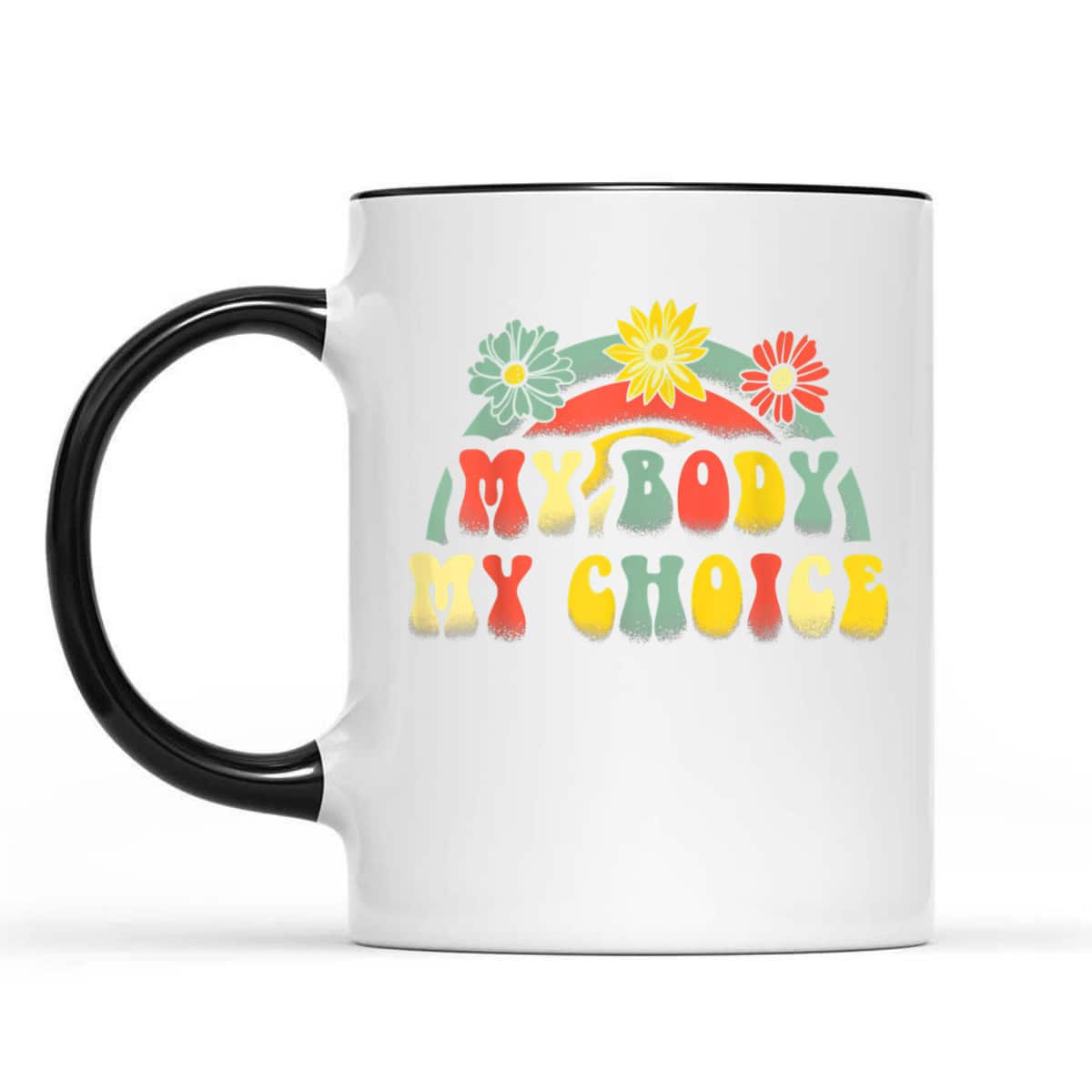 Floral My Body My Choice Colorful Rainbow Feminist T-Shirt Floral My Body My Choice Colorful Rainbow Feminist T-Shirt