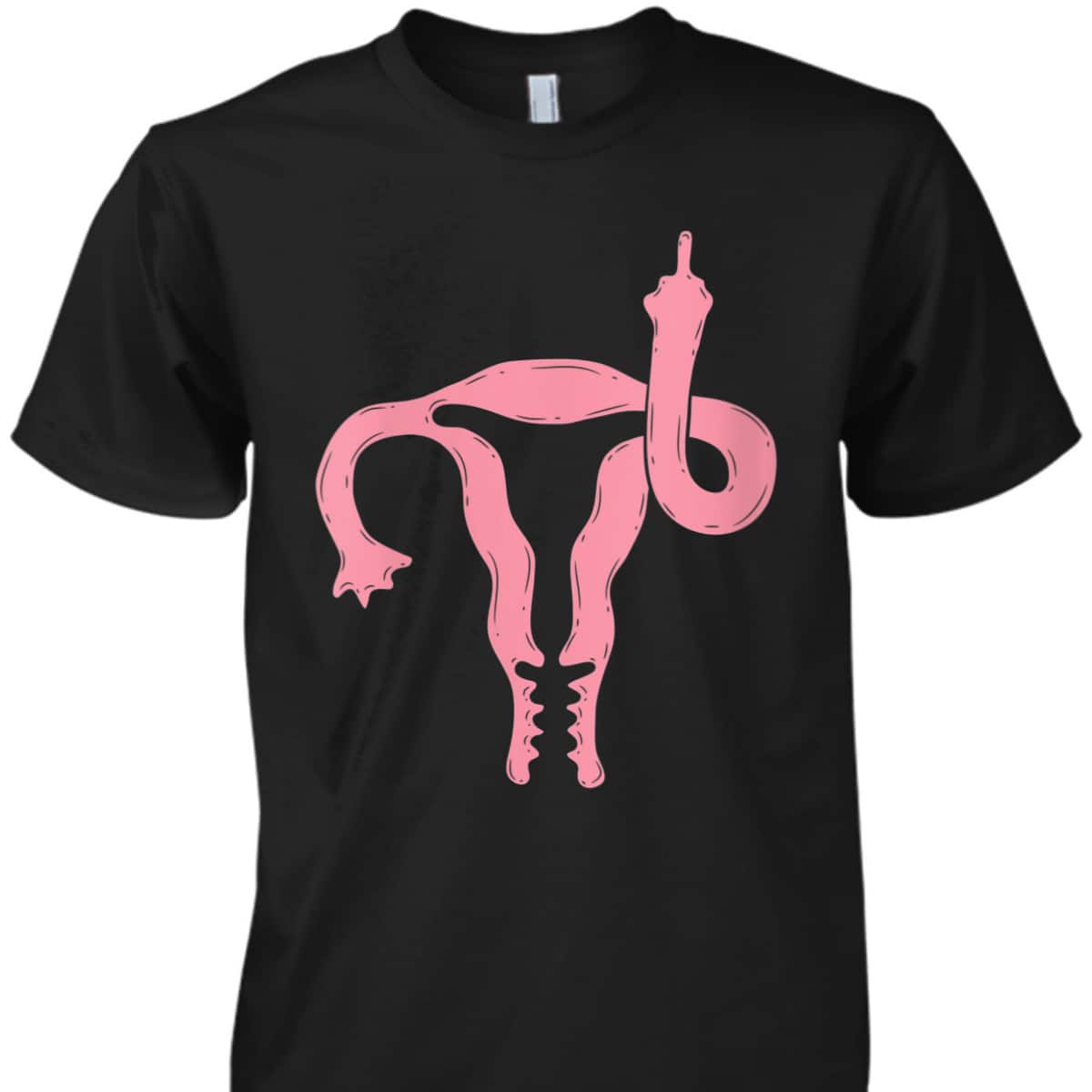 Womens Uterus Shows Middle Finger Feminist Feminism Gift T-Shirt Womens Uterus Shows Middle Finger Feminist Feminism Gift T-Shirt