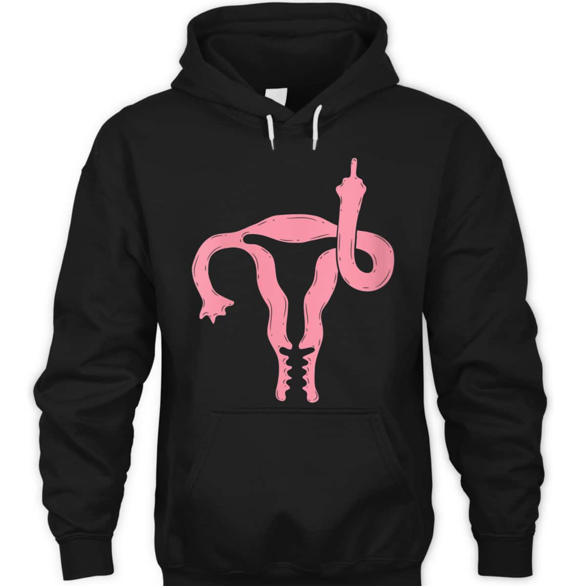 Womens Uterus Shows Middle Finger Feminist Feminism Gift T-Shirt