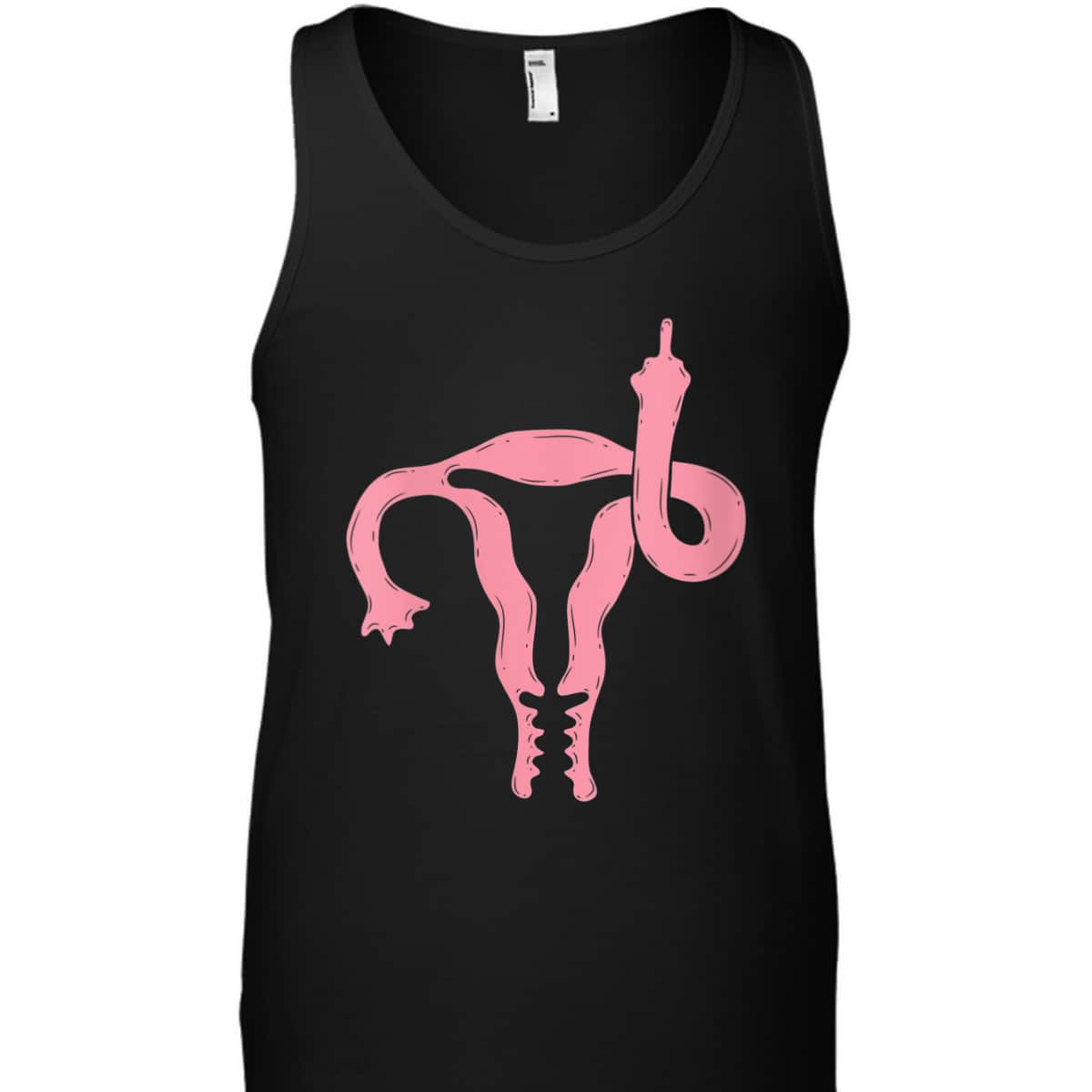 Womens Uterus Shows Middle Finger Feminist Feminism Gift T-Shirt