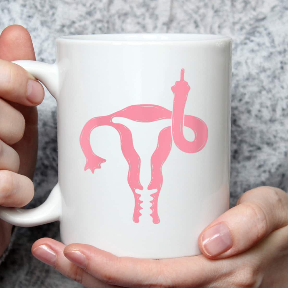 Womens Uterus Shows Middle Finger Feminist Feminism Gift T-Shirt