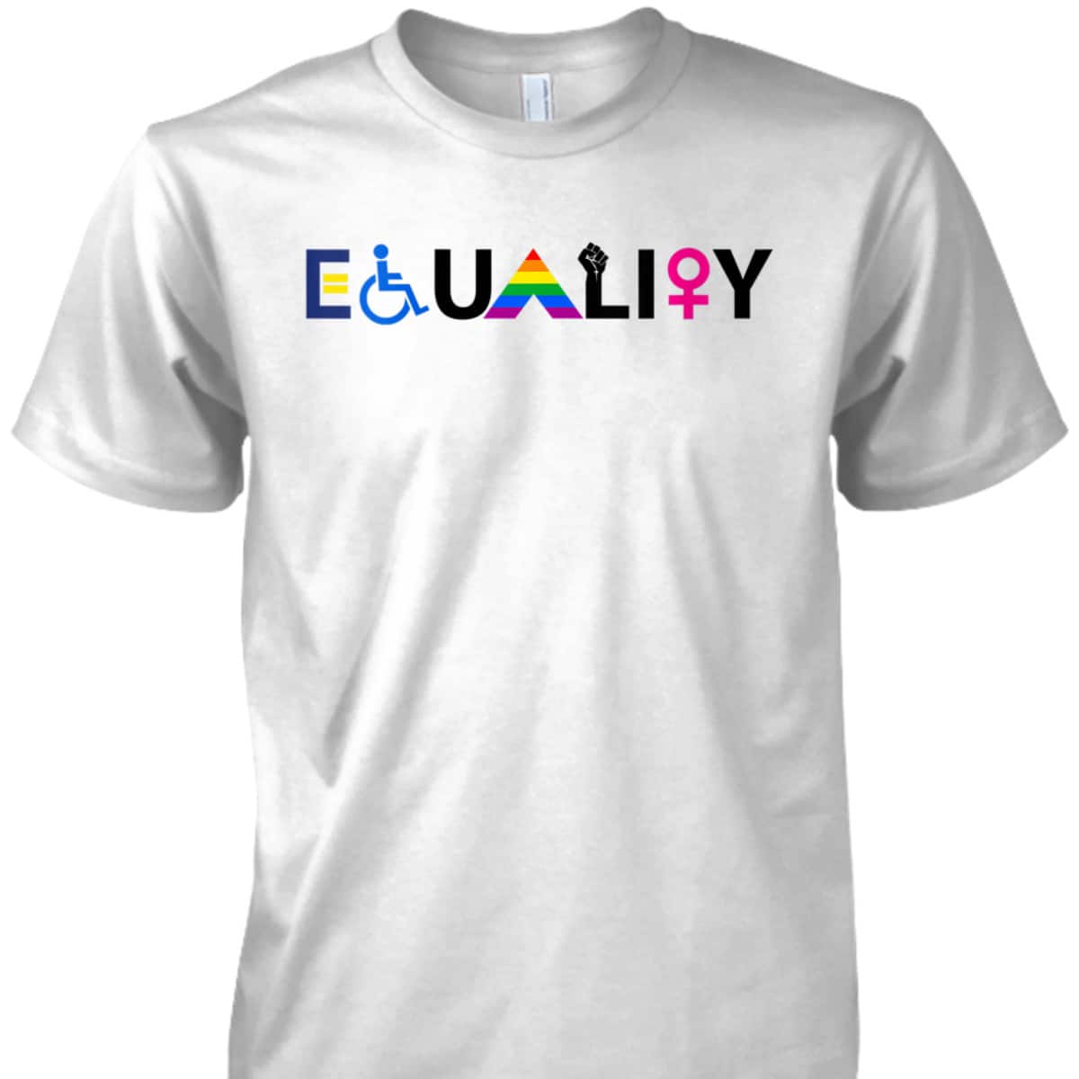 Womens EQUALITY Equal Rights LGBTQ Ally Unity Pride Feminist T-Shirt