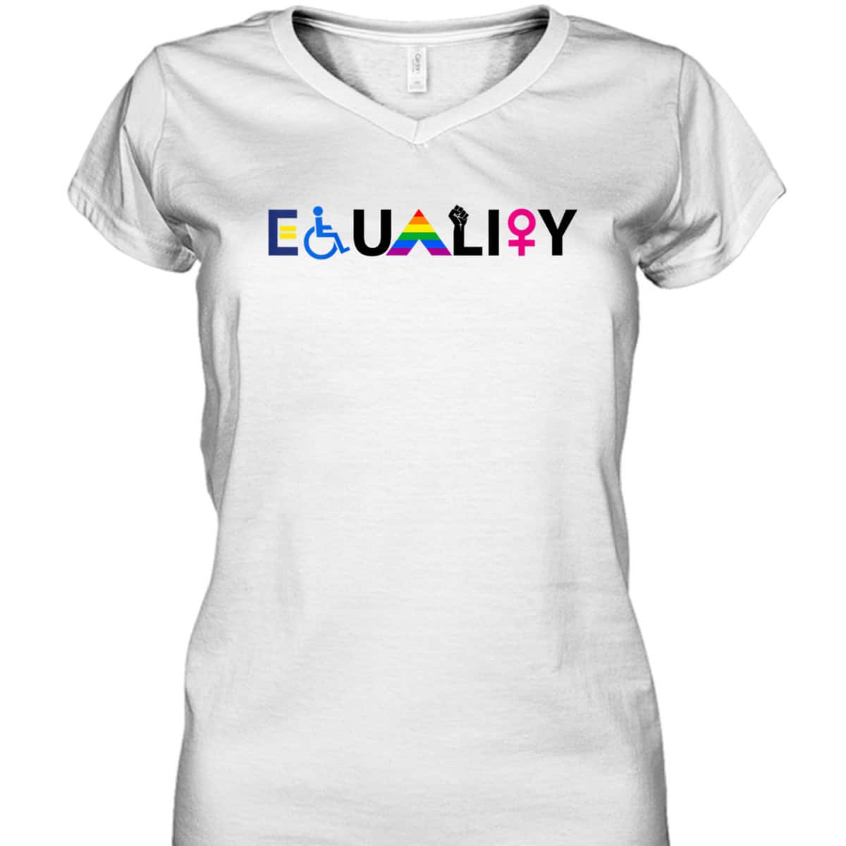 Womens EQUALITY Equal Rights LGBTQ Ally Unity Pride Feminist T-Shirt