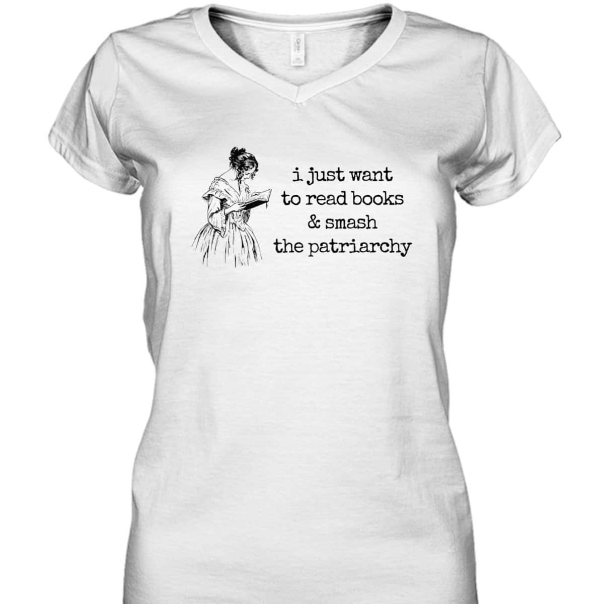 Funny Feminist Book Lover Read Books Smash The Patriarchy T-Shirt