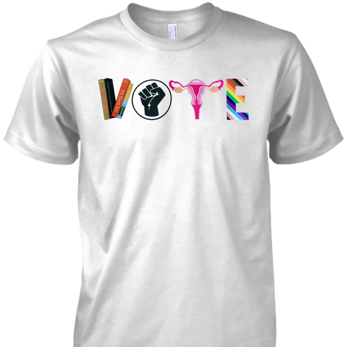Vote Feminist Rights Femi Book Symbol T-Shirt Vote Feminist Rights Femi Book Symbol T-Shirt