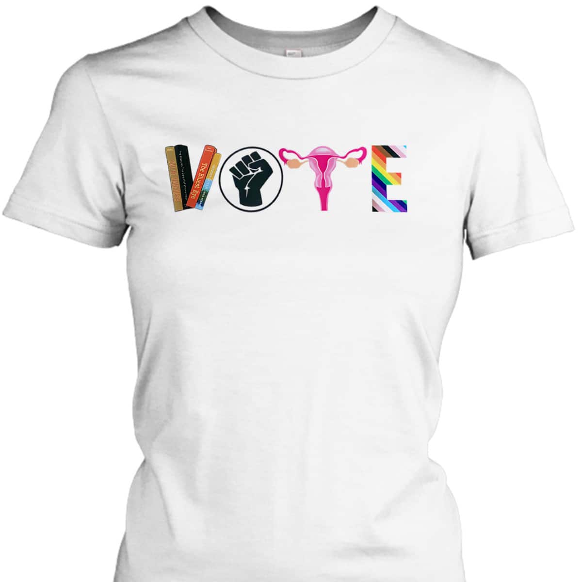 Vote Feminist Rights Femi Book Symbol T-Shirt Vote Feminist Rights Femi Book Symbol T-Shirt