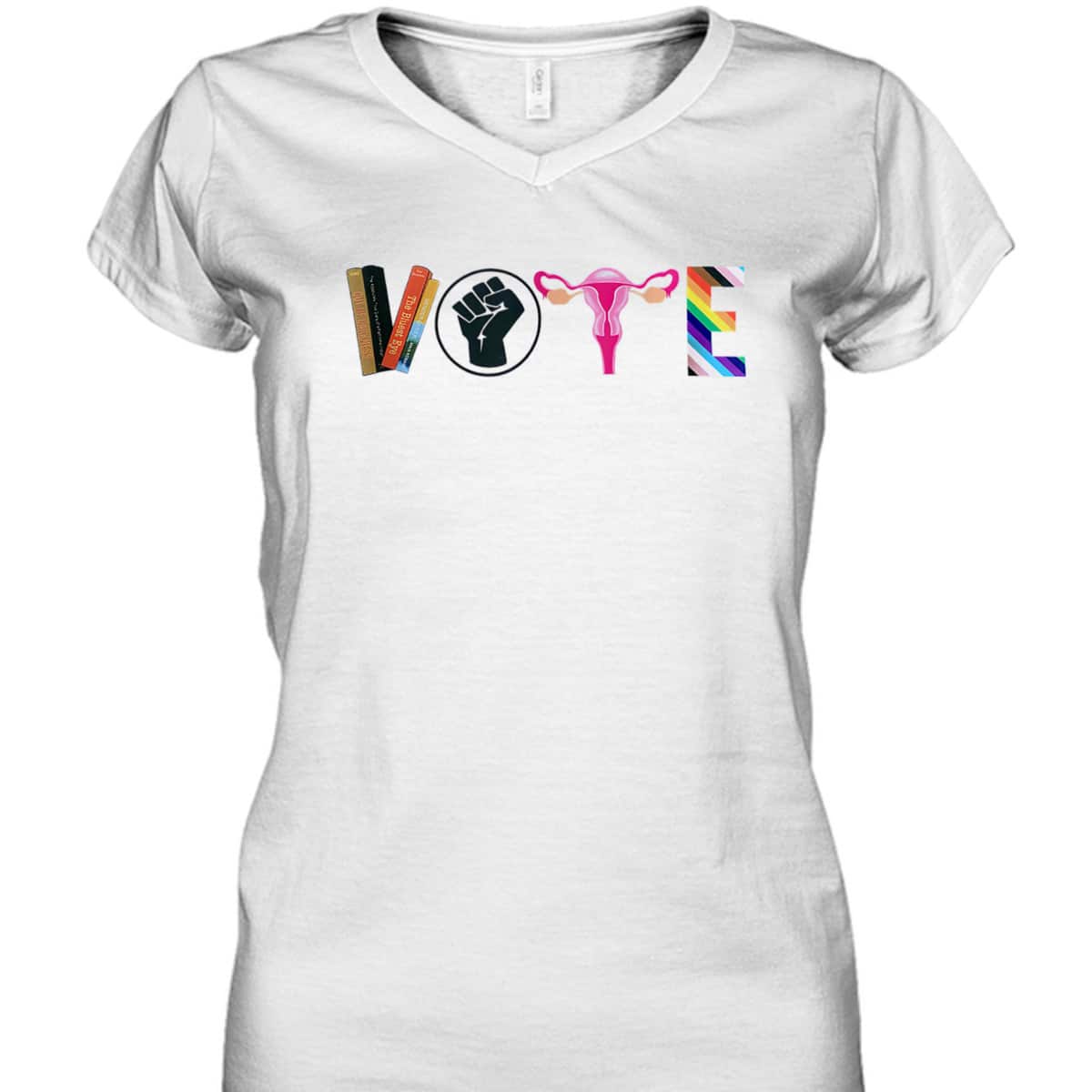 Vote Feminist Rights Femi Book Symbol T-Shirt
