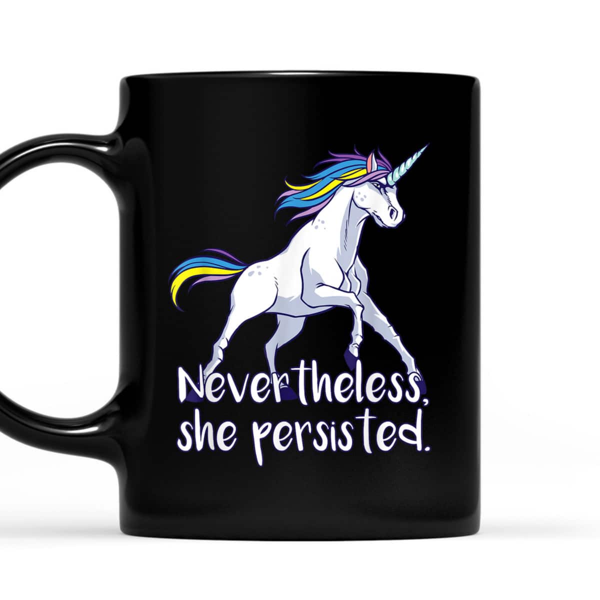 Feminism Gift Cute Strong Feminist Unicorn Girls T-Shirt