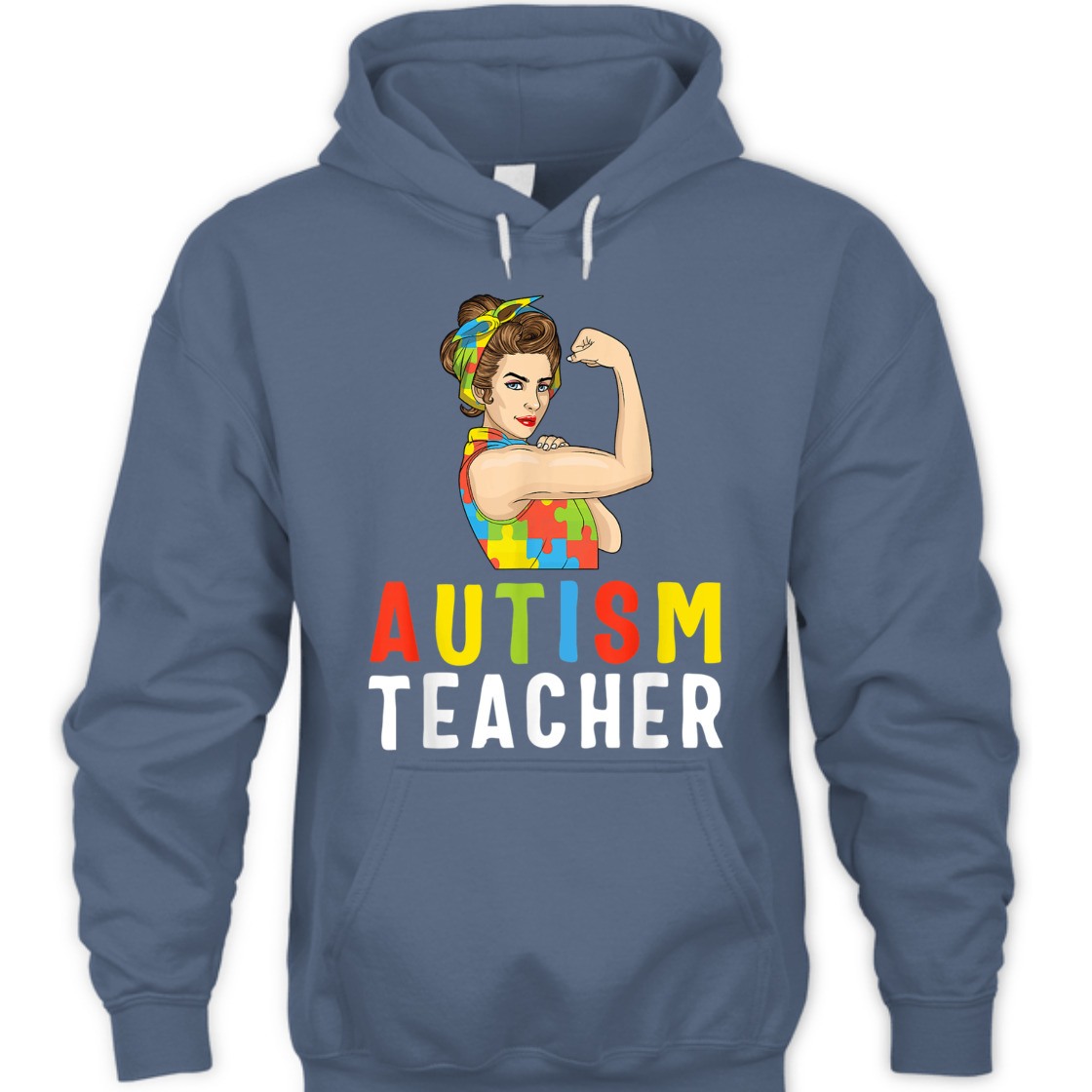 Strong Women Rosie The Riveter Autism Teacher Feminist T-Shirt