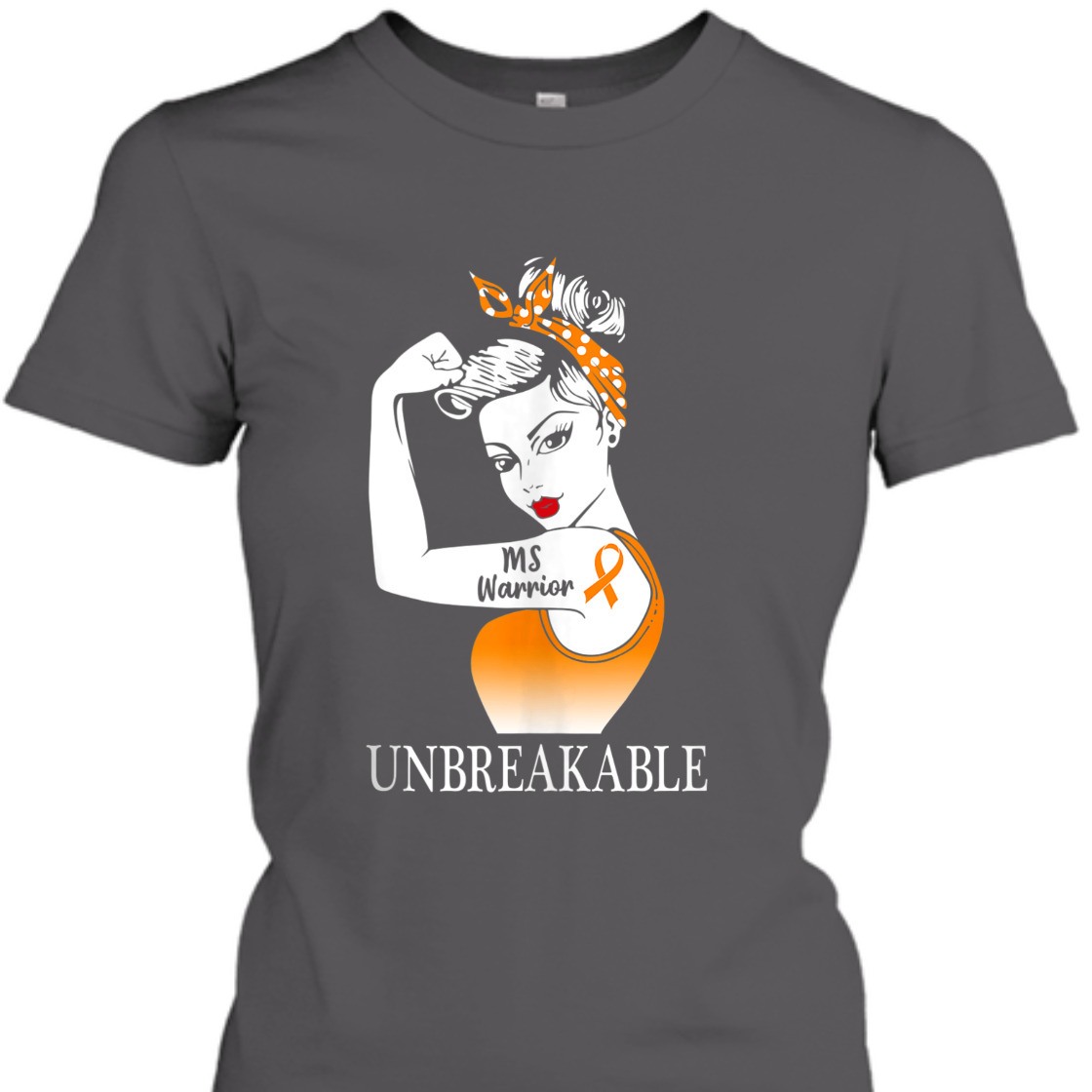 Strong Women Rosie The Riveter Multiple Sclerosis MS Warrior Unbreakable T-Shirt Gift