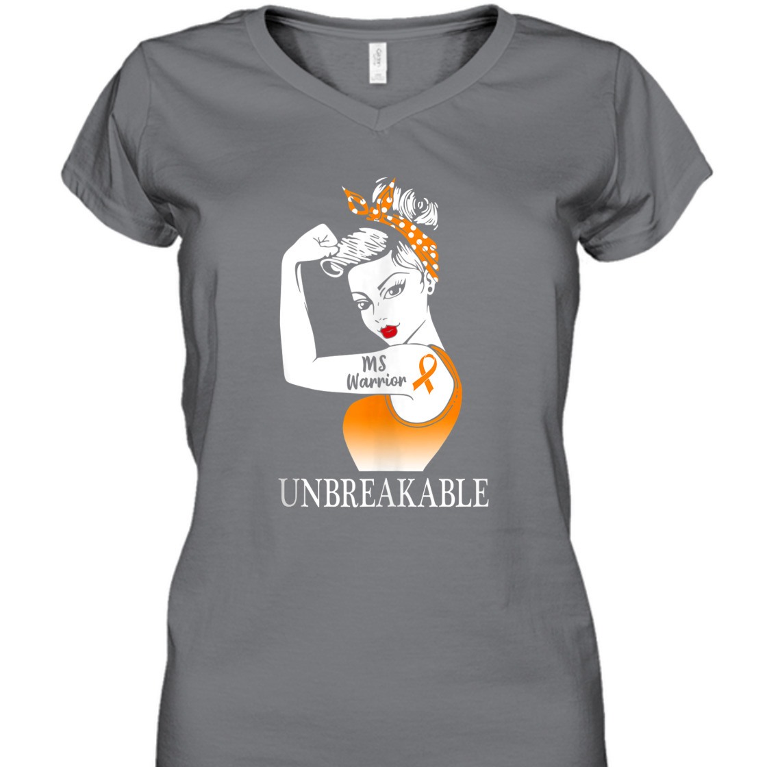 Strong Women Rosie The Riveter Multiple Sclerosis MS Warrior Unbreakable T-Shirt Gift