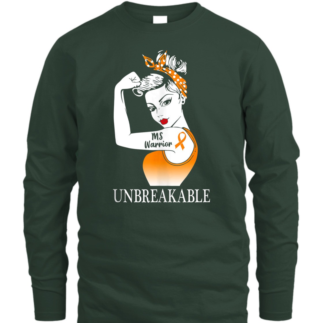 Strong Women Rosie The Riveter Multiple Sclerosis MS Warrior Unbreakable T-Shirt Gift
