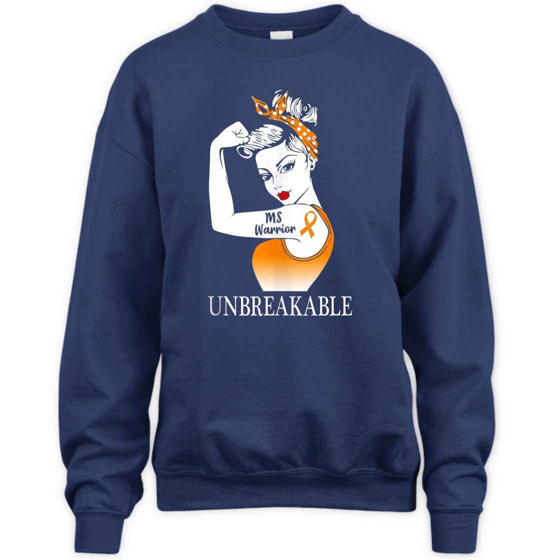 Strong Women Rosie The Riveter Multiple Sclerosis MS Warrior Unbreakable T-Shirt Gift