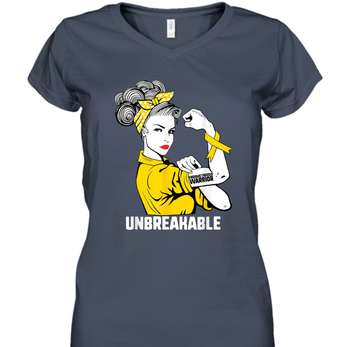 Strong Women Rosie The Riveter Endometriosis Warrior Unbreakable T-Shirt Strong Women Rosie The Riveter Endometriosis Warrior Unbreakable T-Shirt