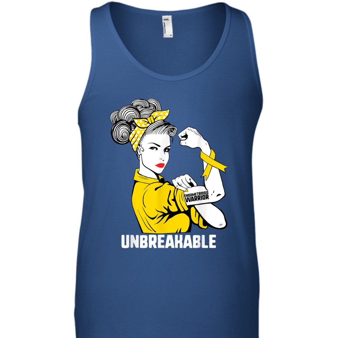Strong Women Rosie The Riveter Endometriosis Warrior Unbreakable T-Shirt
