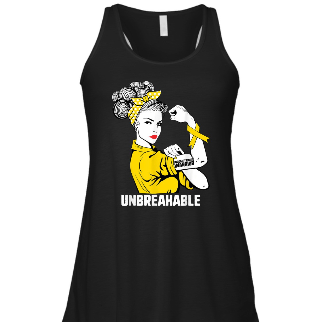 Strong Women Rosie The Riveter Endometriosis Warrior Unbreakable T-Shirt
