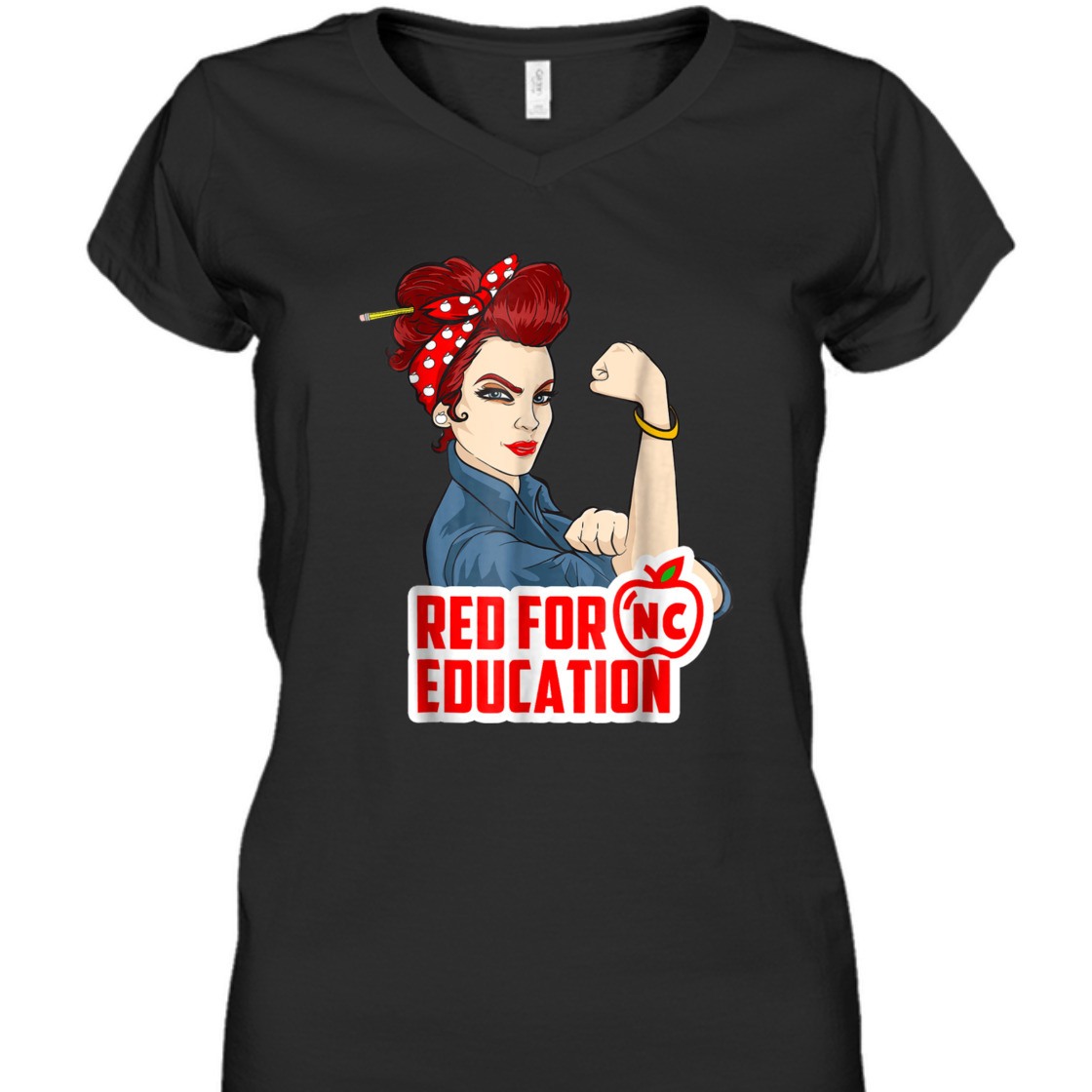 Strong Women Rosie The Riveter Red For Education T-Shirt Strong Women Rosie The Riveter Red For Education T-Shirt