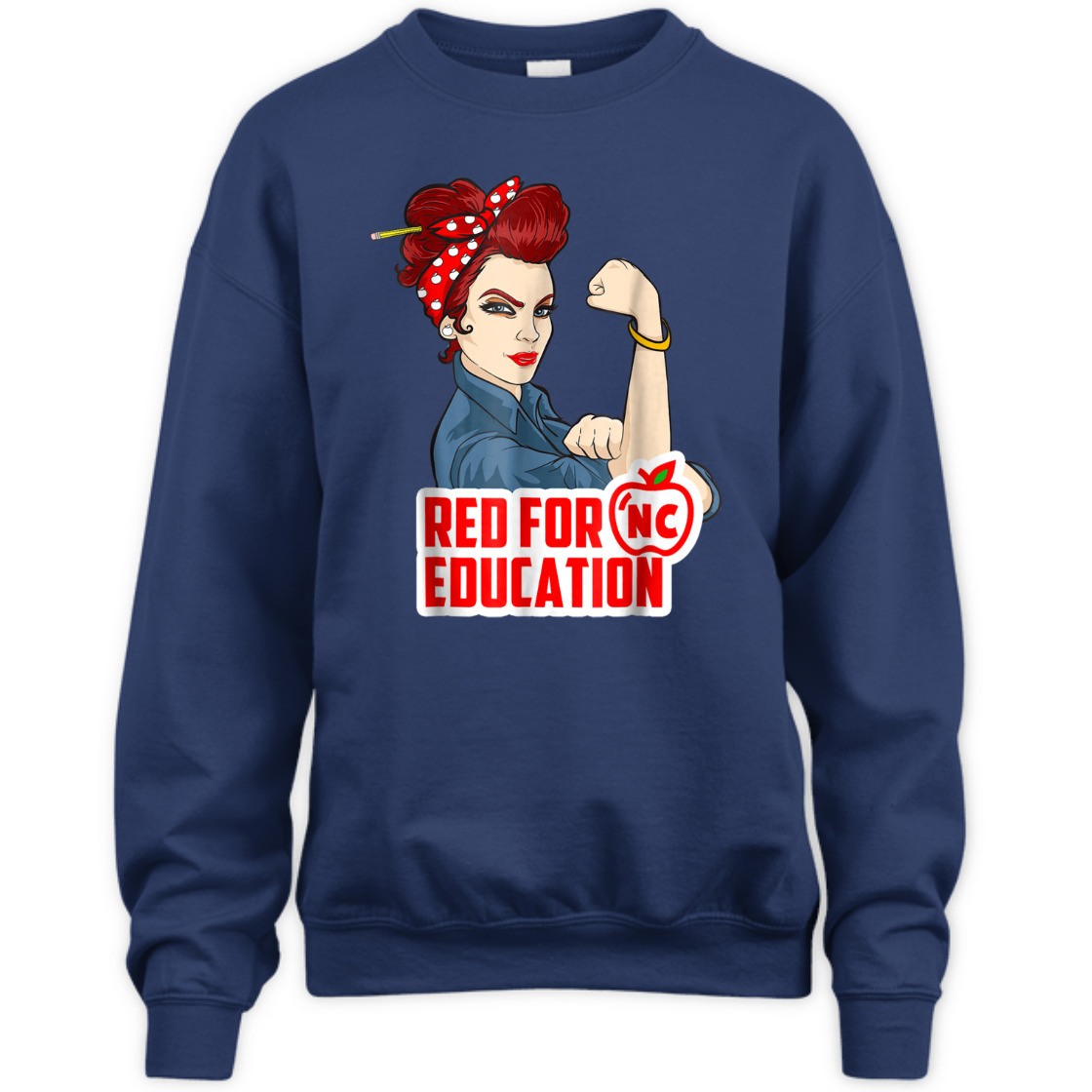 Strong Women Rosie The Riveter Red For Education T-Shirt Strong Women Rosie The Riveter Red For Education T-Shirt