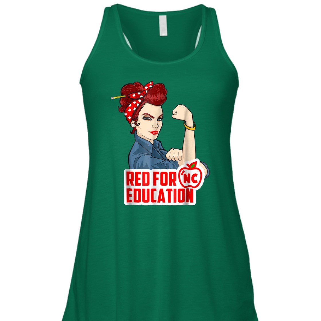 Strong Women Rosie The Riveter Red For Education T-Shirt