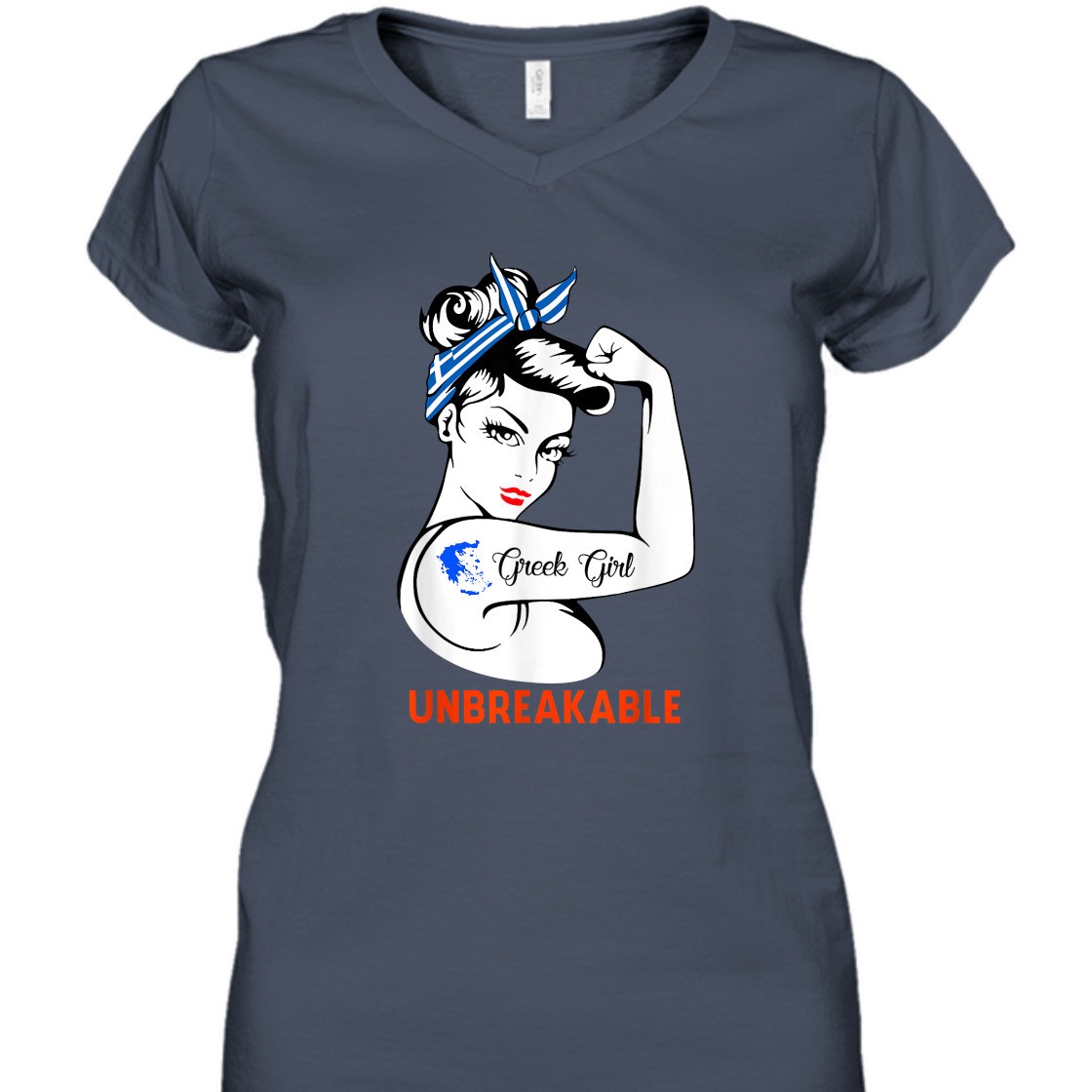 Strong Women Rosie The Riveter Greek Girl Unbreakable T-Shirt Strong Women Rosie The Riveter Greek Girl Unbreakable T-Shirt