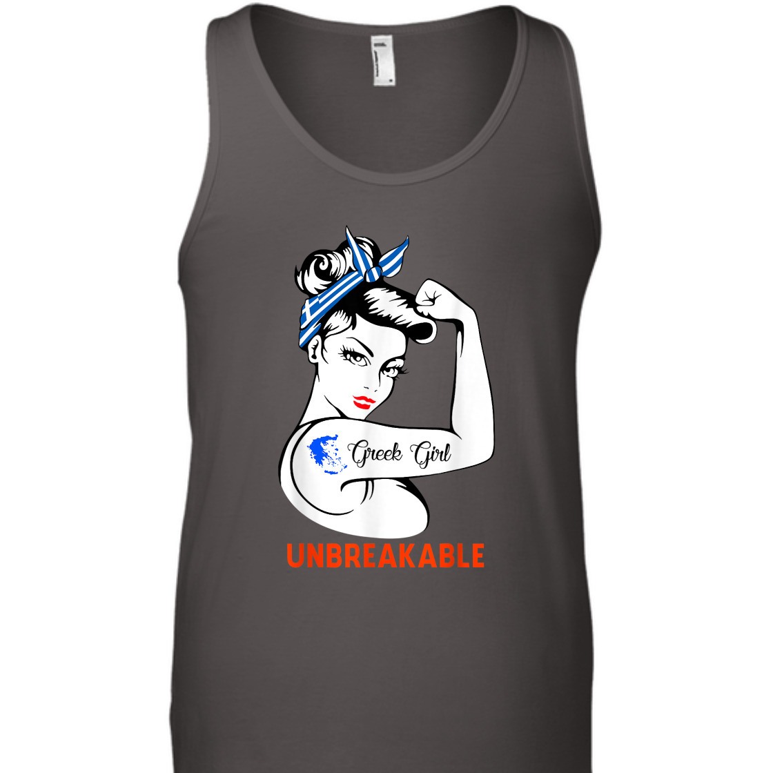 Strong Women Rosie The Riveter Greek Girl Unbreakable T-Shirt Strong Women Rosie The Riveter Greek Girl Unbreakable T-Shirt