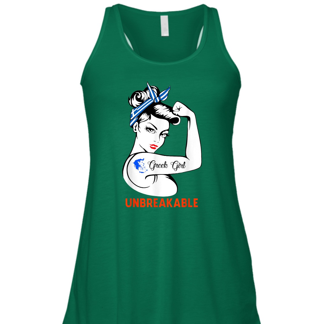 Strong Women Rosie The Riveter Greek Girl Unbreakable T-Shirt Strong Women Rosie The Riveter Greek Girl Unbreakable T-Shirt