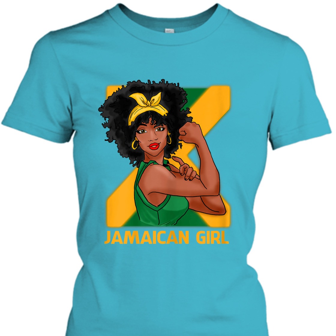 Strong Women Rosie The Riveter Jamaican Girl Feminist T-Shirt Strong Women Rosie The Riveter Jamaican Girl Feminist T-Shirt